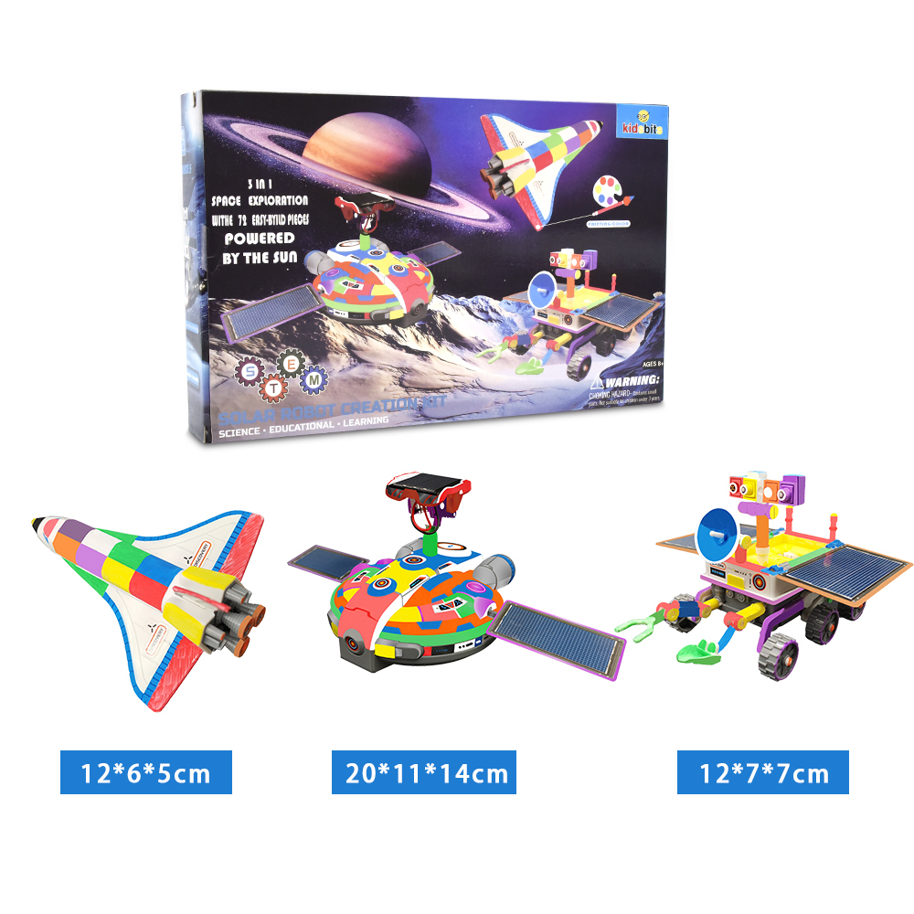 Kidsbits Solar Toys DIY Space Graffiti 3 In 1 Starquest Fleet Solar Powered Toy Robots For Kids