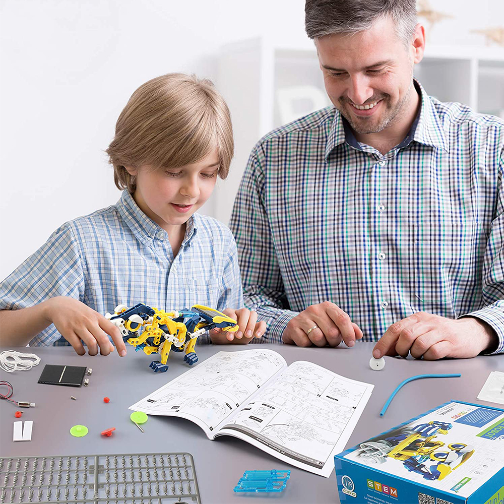 Kidsbits School Kids Educational Science Experiment DIY Self-Assembly 11 In 1 Solar Toy Robot Kit