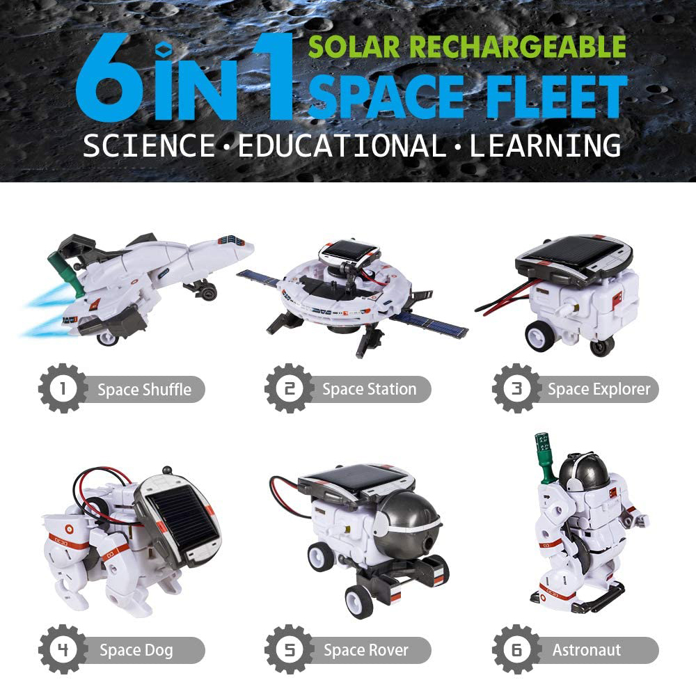 Exploration Fleet Robotic Educational Kit Diy Puzzle Six-In-One Self-Assembly Solar Toy Robot Kit