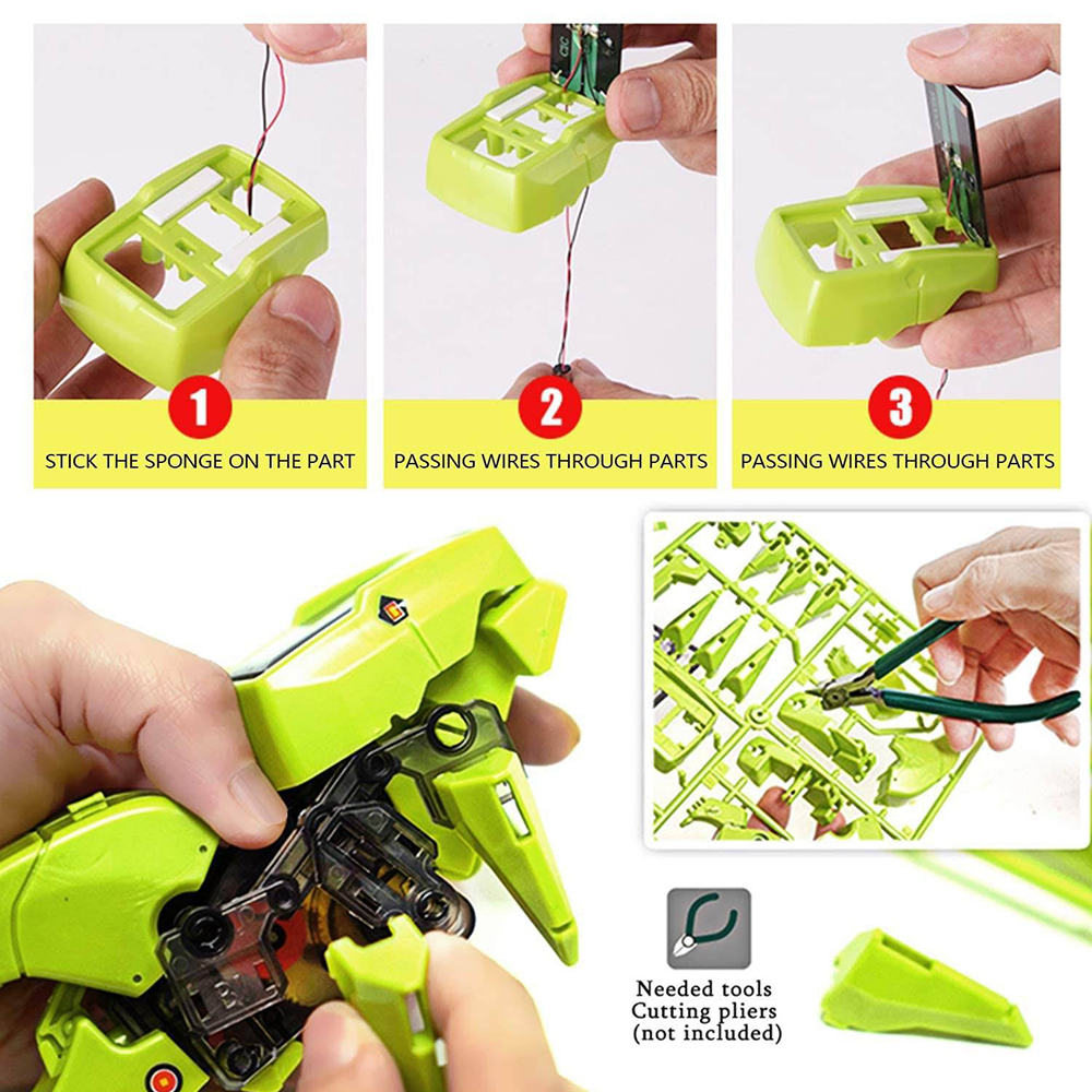 Kidsbits STEM Education 3 In 1 DIY Puzzle Triad Self-assembly Dinosaur Solar Toy For Kids