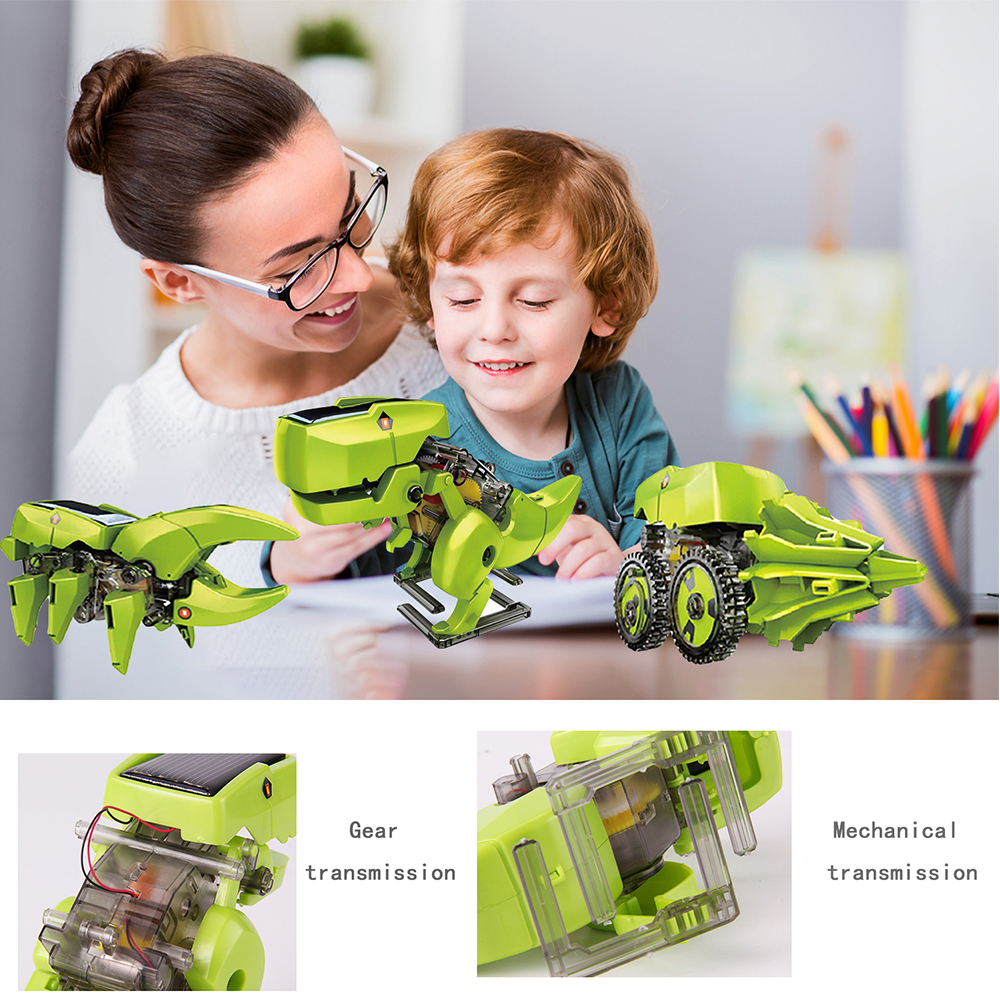 Kidsbits STEM Education 3 In 1 DIY Puzzle Triad Self-assembly Dinosaur Solar Toy For Kids
