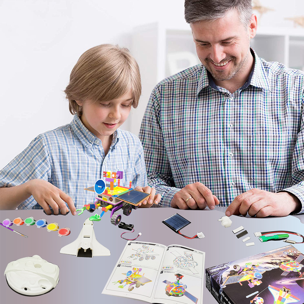 Kidsbits Solar Toys DIY Space Graffiti 3 In 1 Starquest Fleet Solar Powered Toy Robots For Kids