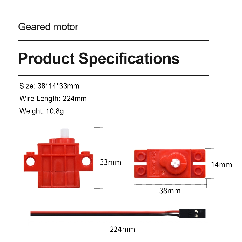 Red Lego Building Blocks Motor Deceleration Motor 4.8V 70RPM Red Gear Motor For Programmable