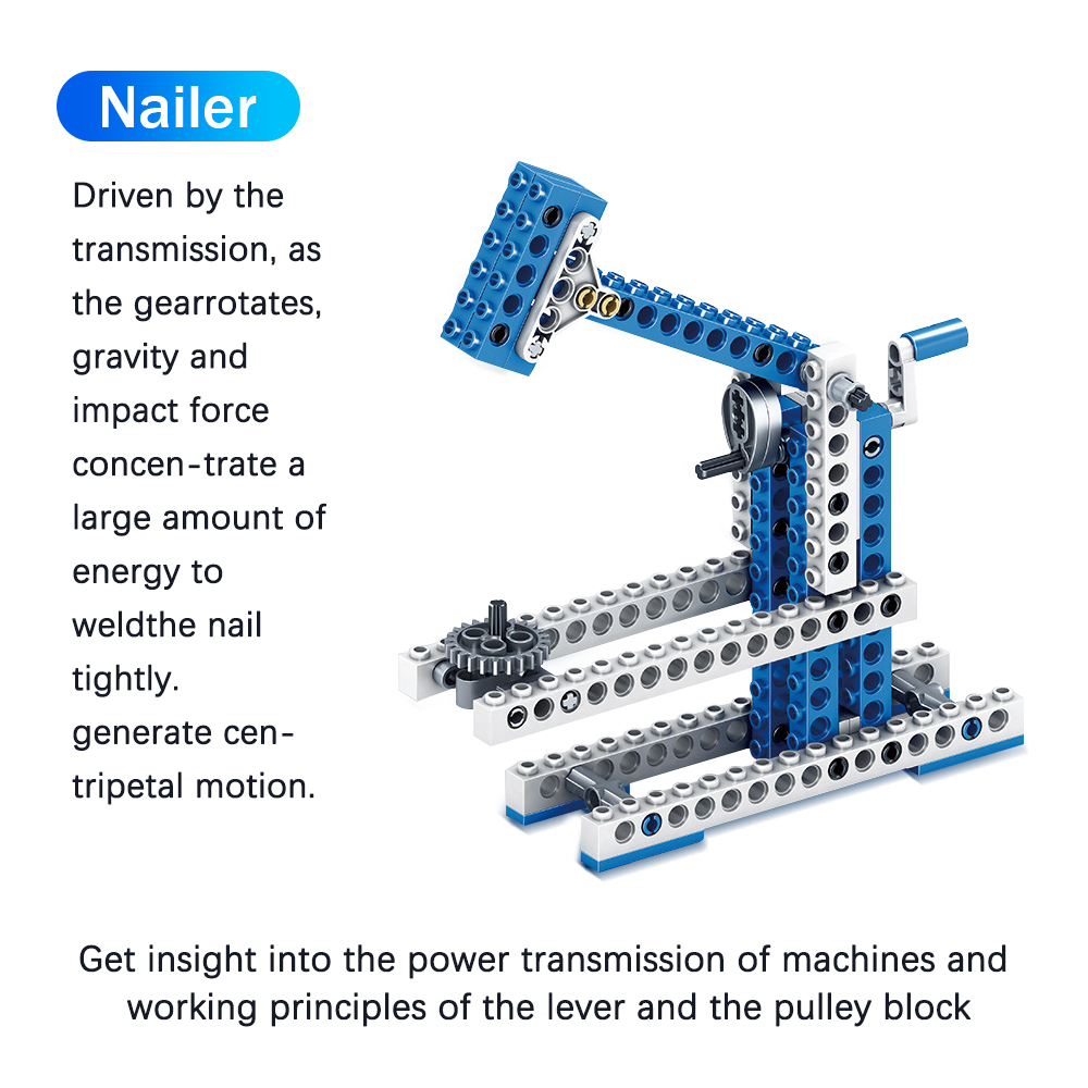 Kidsbits DIY Mechanical Gear Technical Building Blocks Engineering Children's Science Educational STEM Building Block set Kid Brick Toy