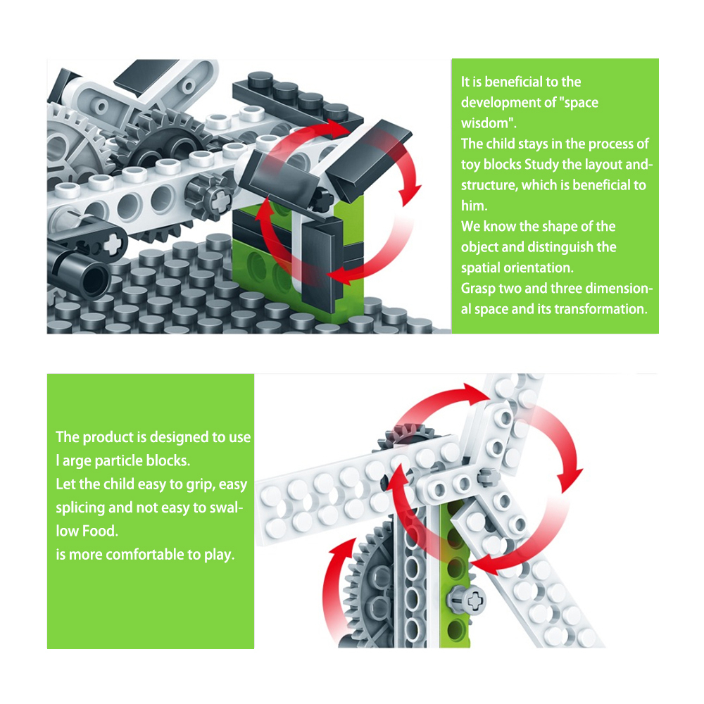 Kidsbits 3 in 1 Mechanical Gear Technical Building Blocks Engineering Children's Science Stem Toys Educational Blocks Toys Kids