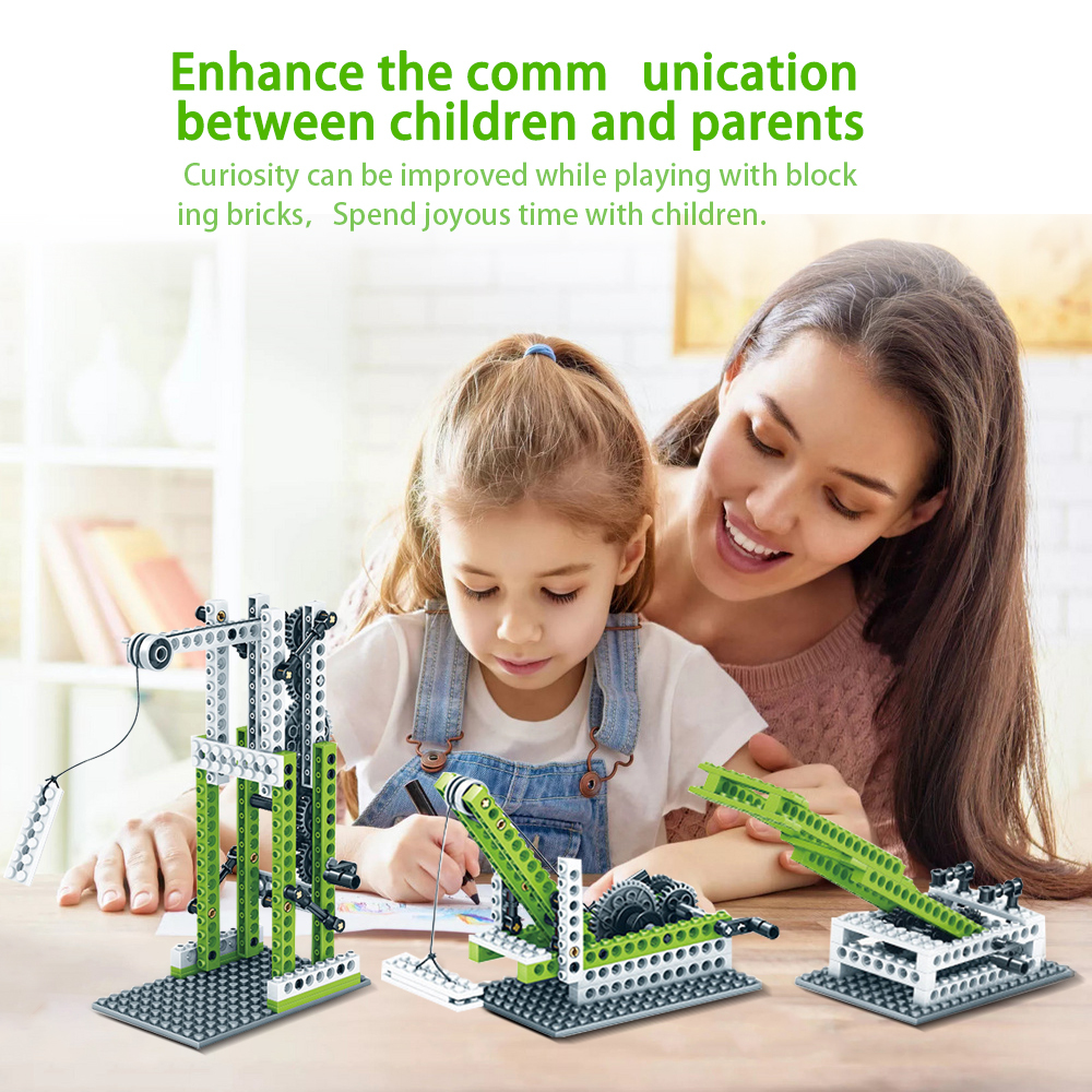 Kidsbits 3 IN 1 Mechanical Gear Technical Building Blocks Engineering Children's Science Educational DIY Building Block Kids STEM Toys