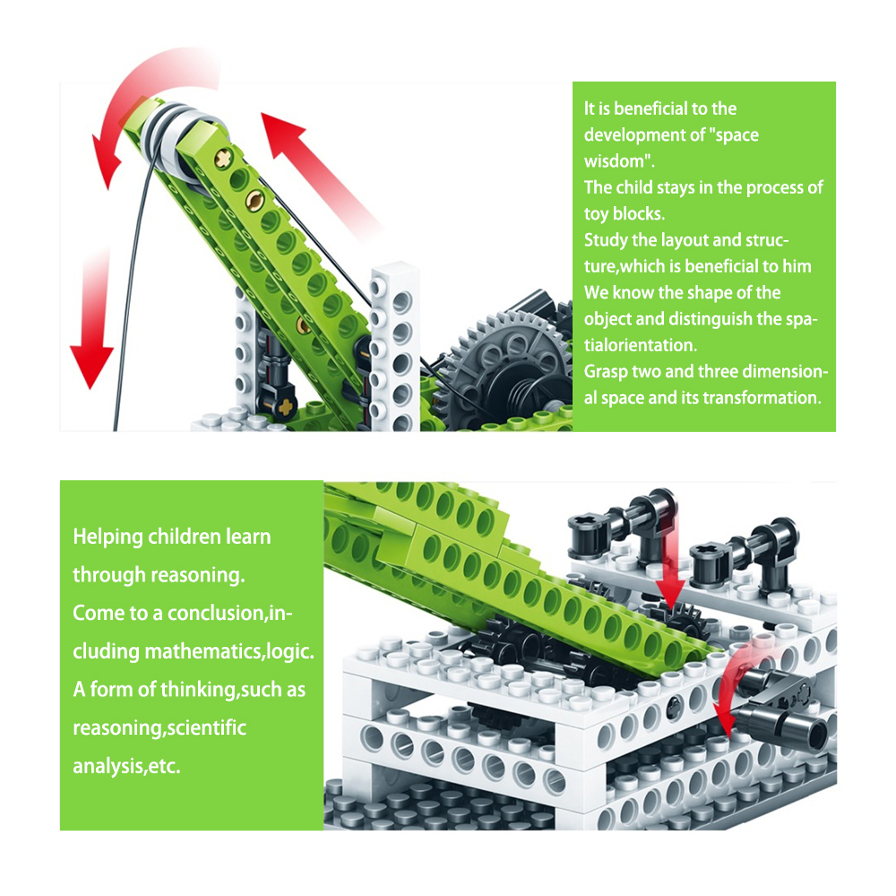 Kidsbits 3 IN 1 Mechanical Gear Technical Building Blocks Engineering Children's Science Educational DIY Building Block Kids STEM Toys