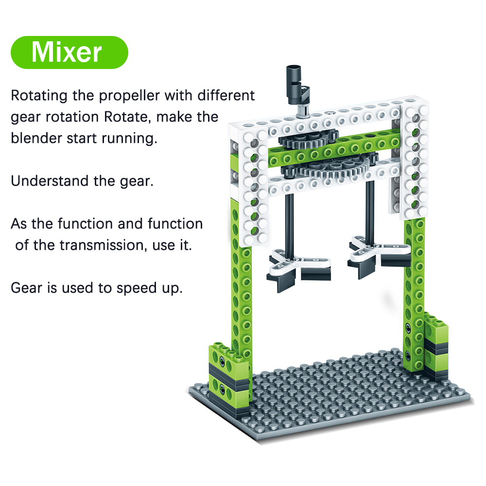 Kidsbits 3 in 1 Mechanical Gear Technical Building Blocks Engineering Children's Science Stem Toys Educational Blocks Toys Kids