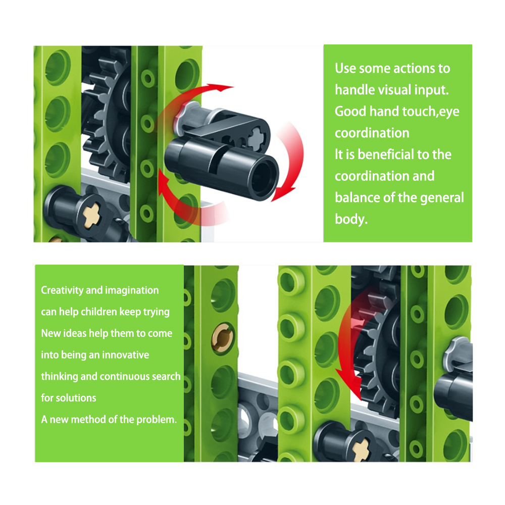 Kidsbits 3 IN 1 Mechanical Gear Technical Building Blocks Engineering Children's Science Educational DIY Building Block Kids STEM Toys