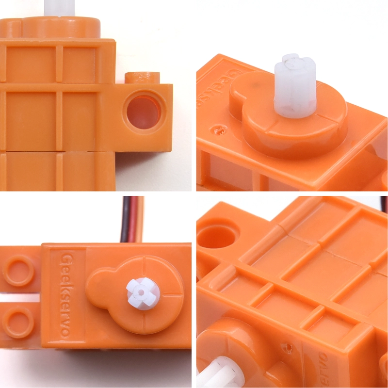 Orange Gear Motor Dual Output Shaft 360 Degrees Steering Gears Servo Motor Compatible With Lego
