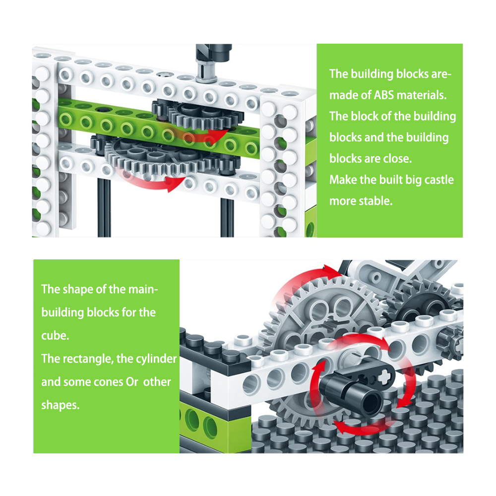 Kidsbits 3 in 1 Mechanical Gear Technical Building Blocks Engineering Children's Science Stem Toys Educational Blocks Toys Kids