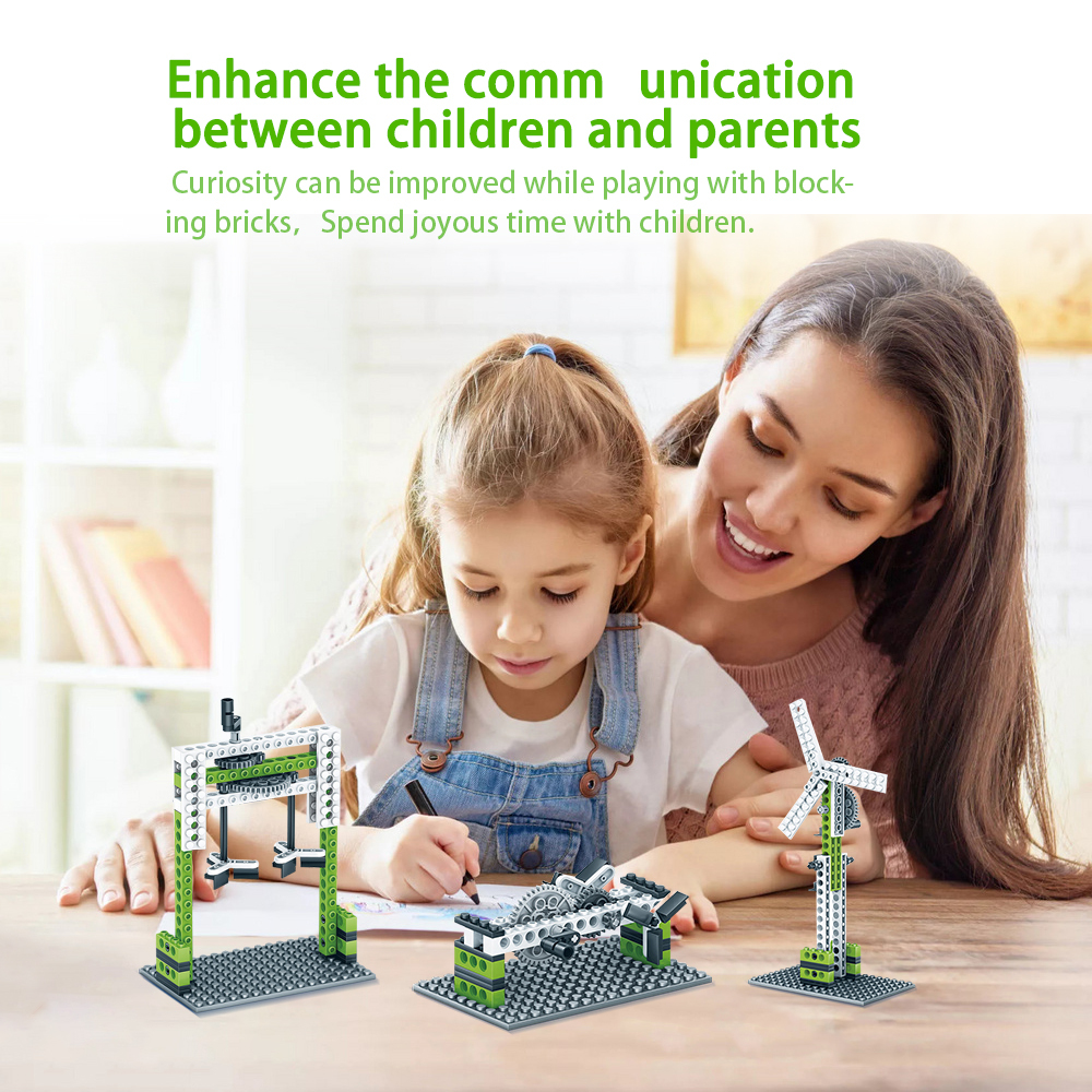 Kidsbits 3 in 1 Mechanical Gear Technical Building Blocks Engineering Children's Science Stem Toys Educational Blocks Toys Kids