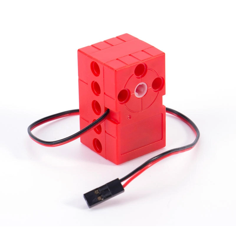 Programmable Red Gear Motor Dual Output Shaft Steering Gear Compatible With Lego 360 Degrees Continuous Rotation
