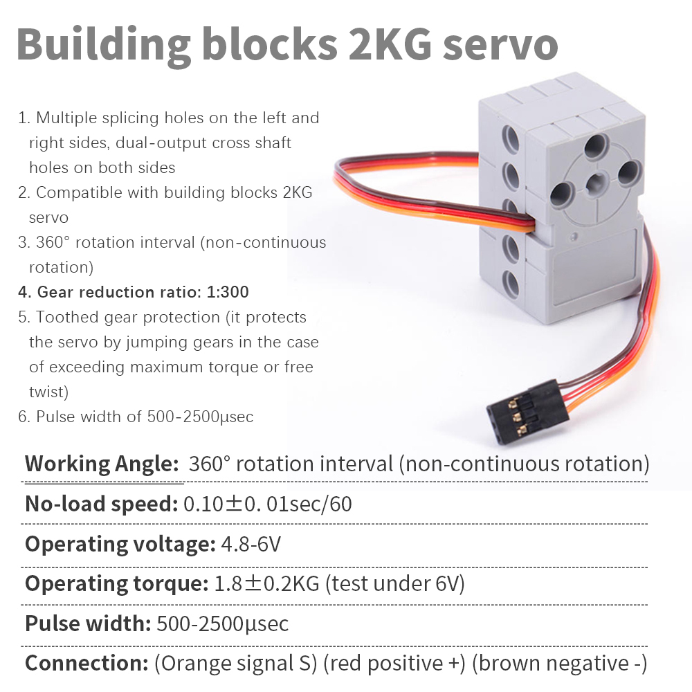 Programmable Grey Gear Servo Motor Compatible With Lego Dual Output Shaft Steering Gear Motor