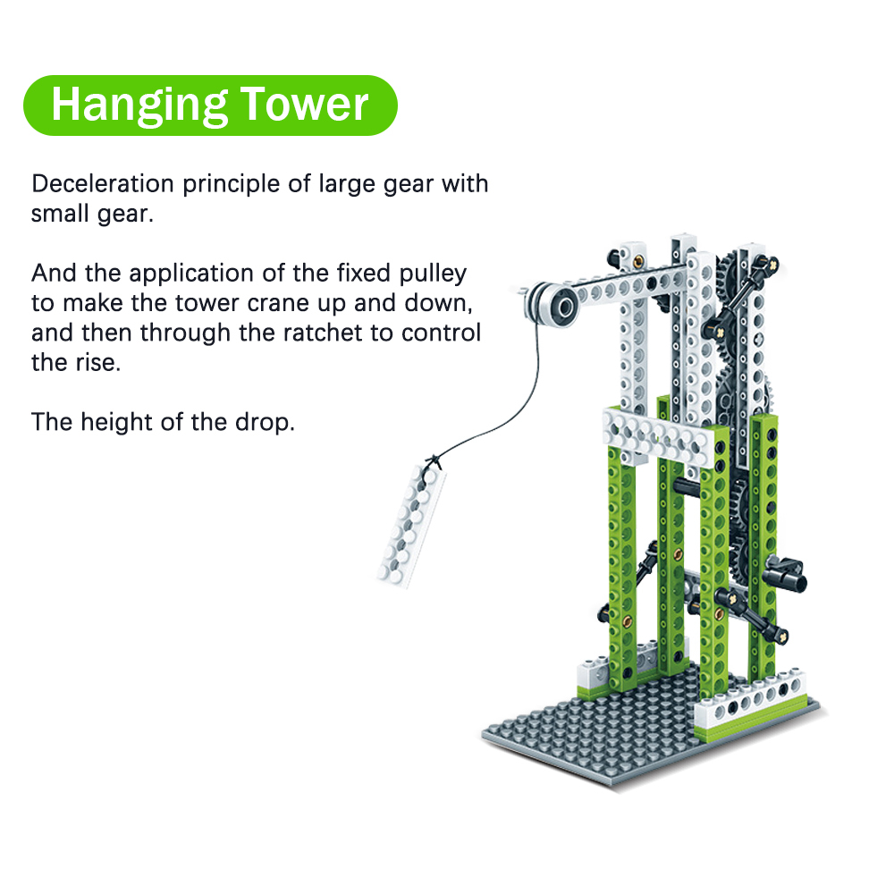 Kidsbits 3 IN 1 Mechanical Gear Technical Building Blocks Engineering Children's Science Educational DIY Building Block Kids STEM Toys