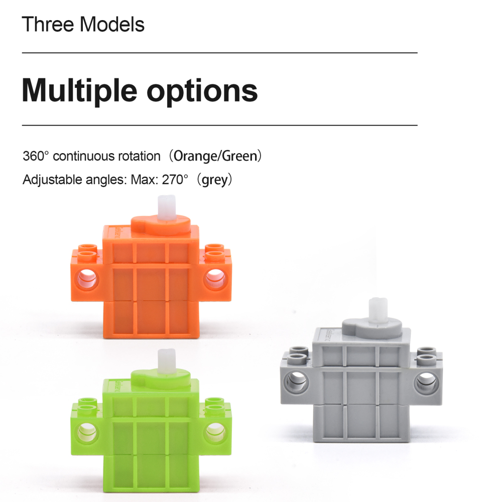 Orange Gear Motor Dual Output Shaft 360 Degrees Steering Gears Servo Motor Compatible With Lego
