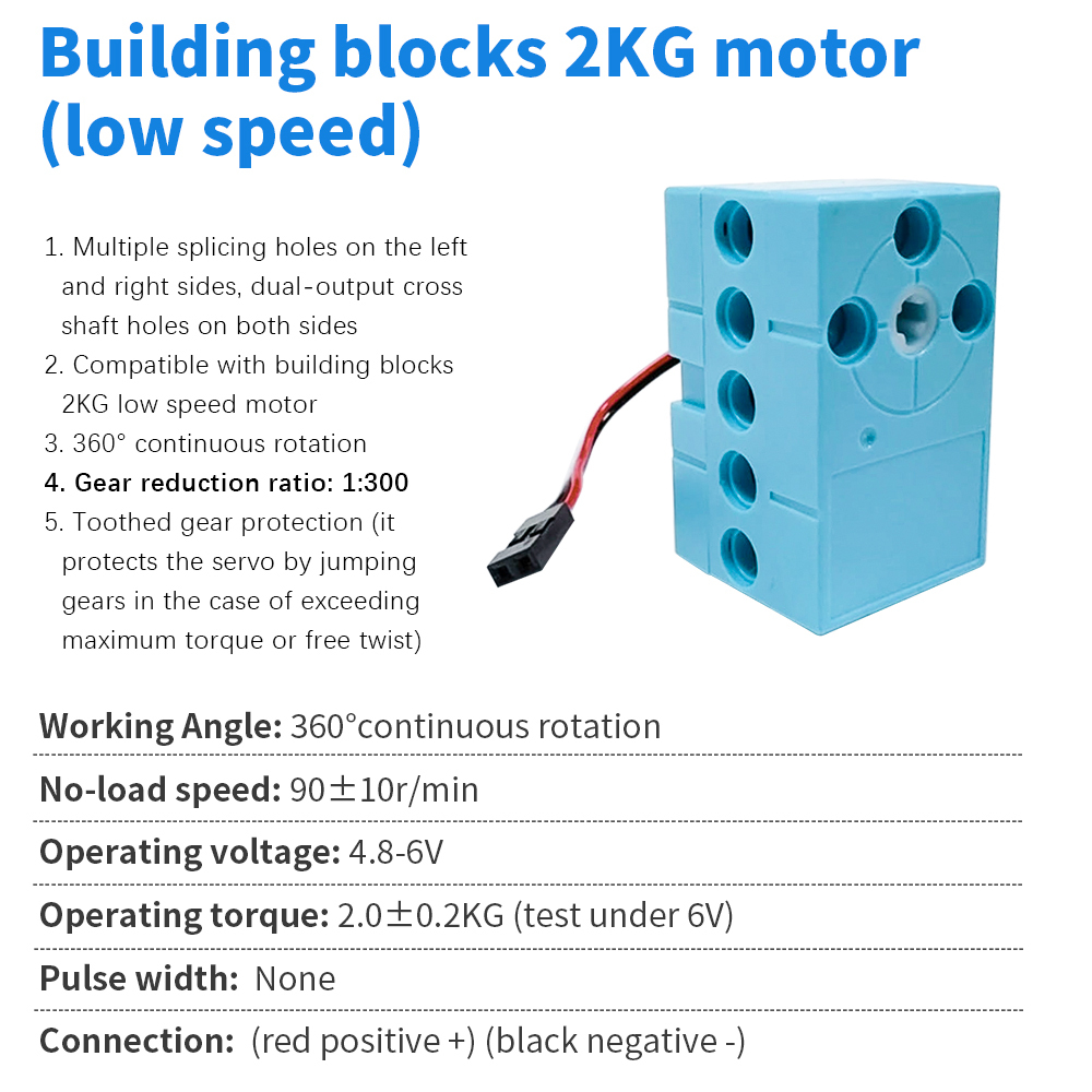 Dual-Output Shaft 2Kg Dc Motor 360 Degree Continuous Rotation Low Speed Programmable Servo Motor For Lego