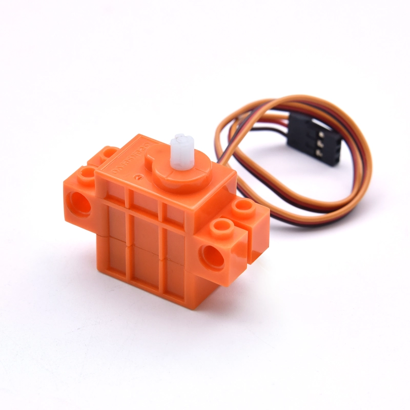 Orange Gear Motor Dual Output Shaft 360 Degrees Steering Gears Servo Motor Compatible With Lego