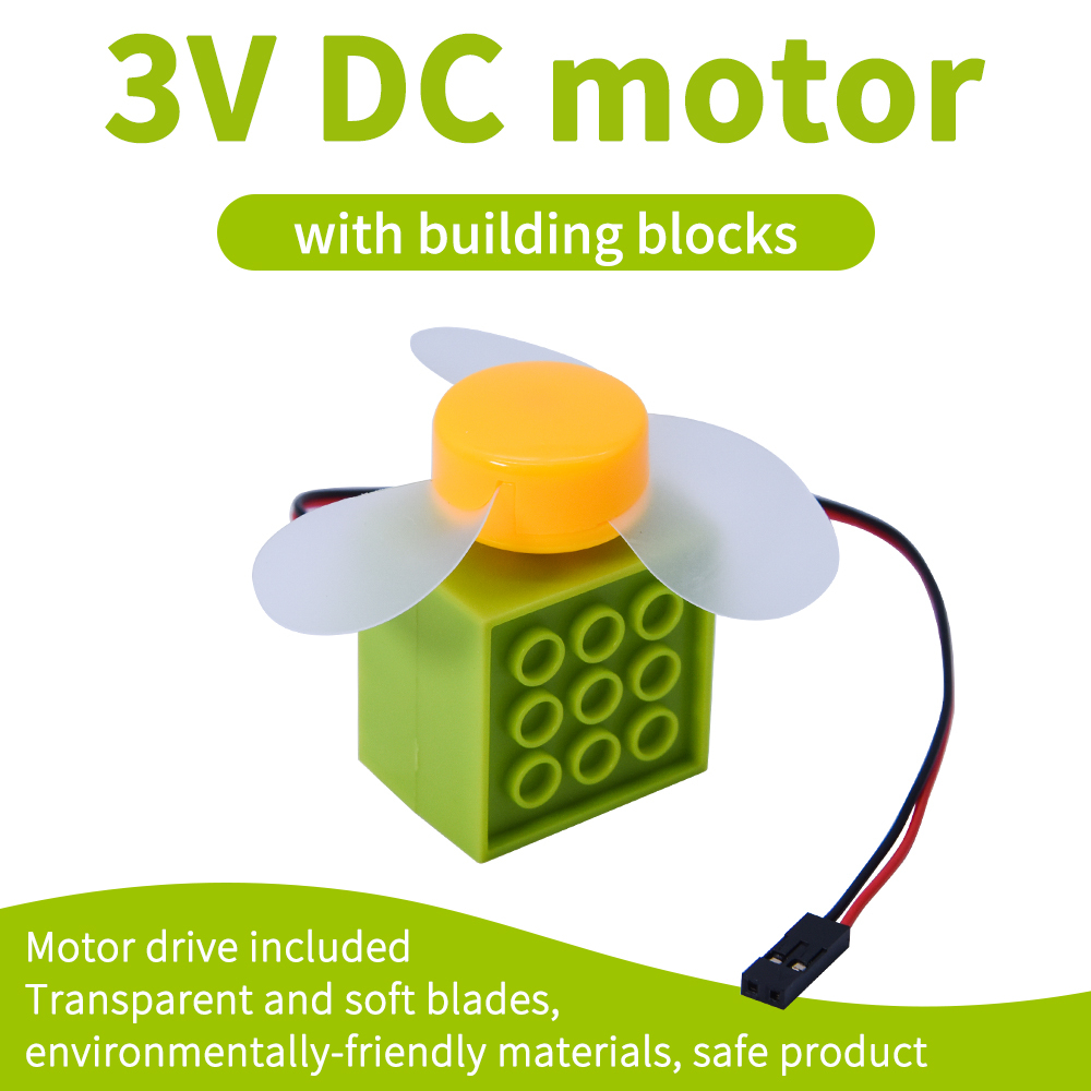 360 Degree Rotate 3V DC Motor Drive For Arduino For Microbit 4*4 Programmable Building Block Fan With Blades
