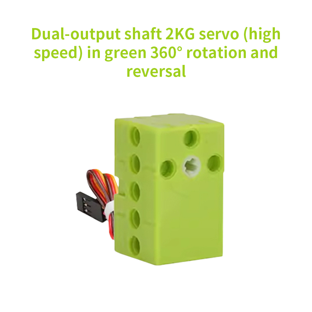 Dual-Output Shaft Servo Green 360° Rotation And Reversal Highspeed Servo Motor Compatible With Lego