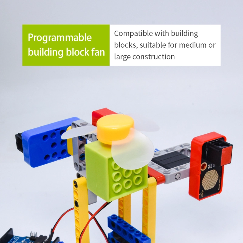 360 Degree Rotate 3V DC Motor Drive For Arduino For Microbit 4*4 Programmable Building Block Fan With Blades