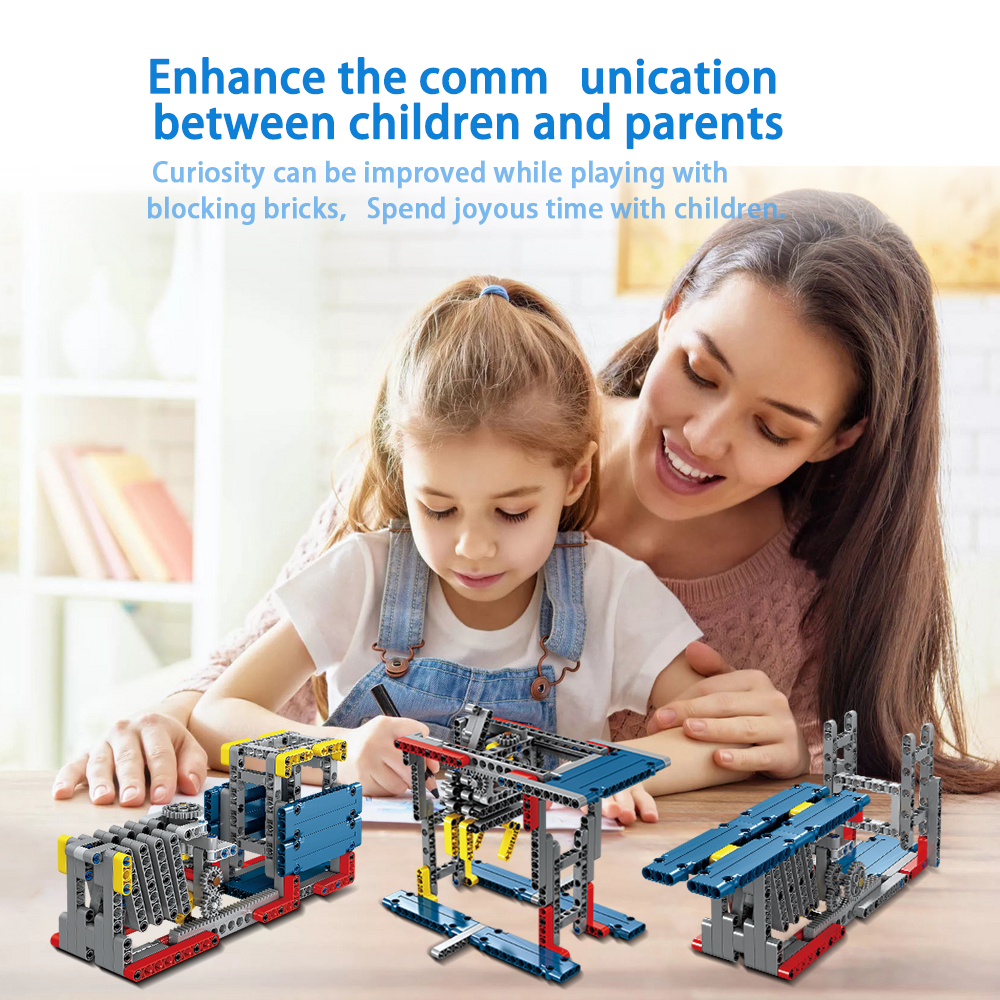 Kidsbits 3-in-1 STEM Building Blocks, Sliding Gate + Telescopic Bridge + Mechanical Hand Assembly Lego Toys for kids Education