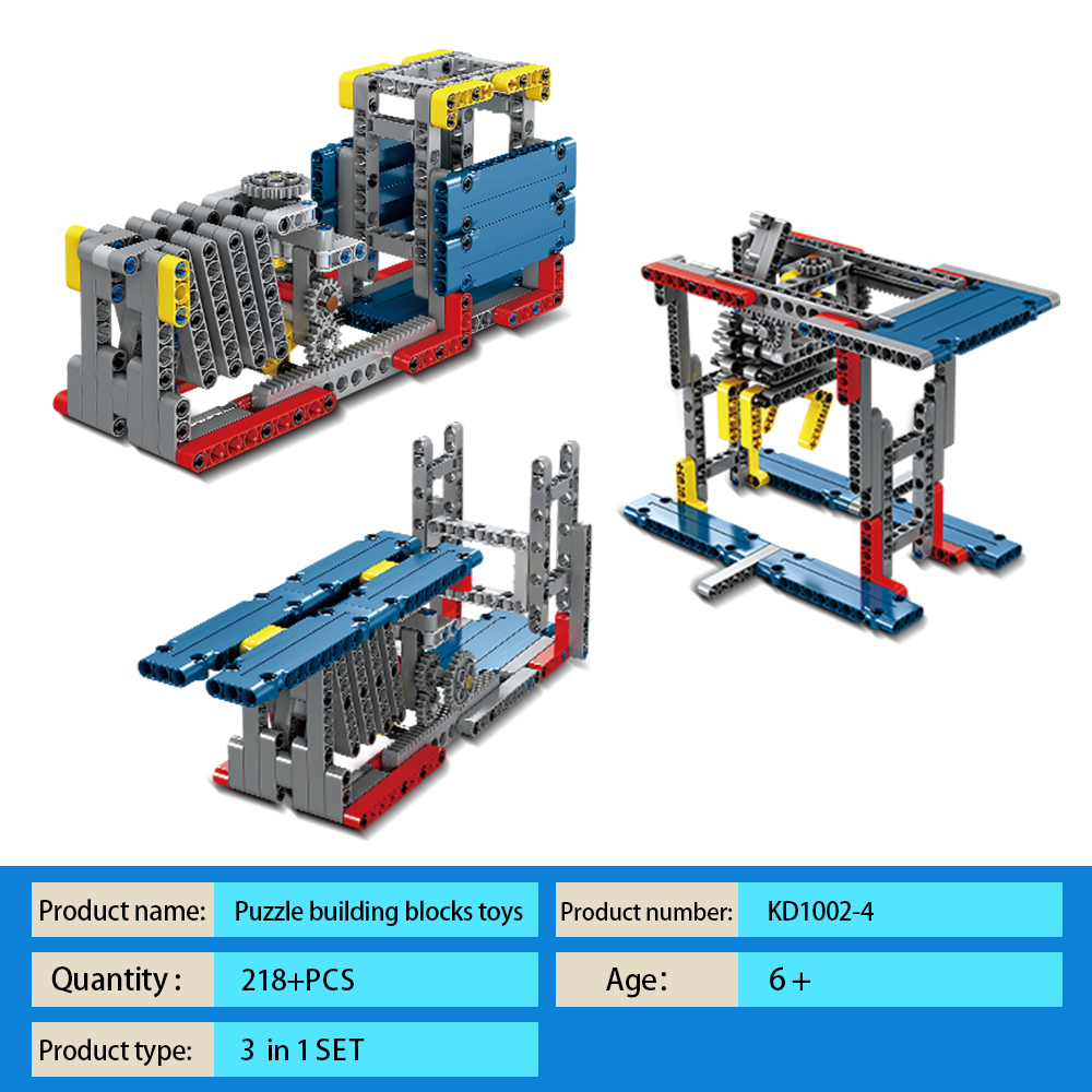 Kidsbits 3-in-1 STEM Building Blocks, Sliding Gate + Telescopic Bridge + Mechanical Hand Assembly Lego Toys for kids Education