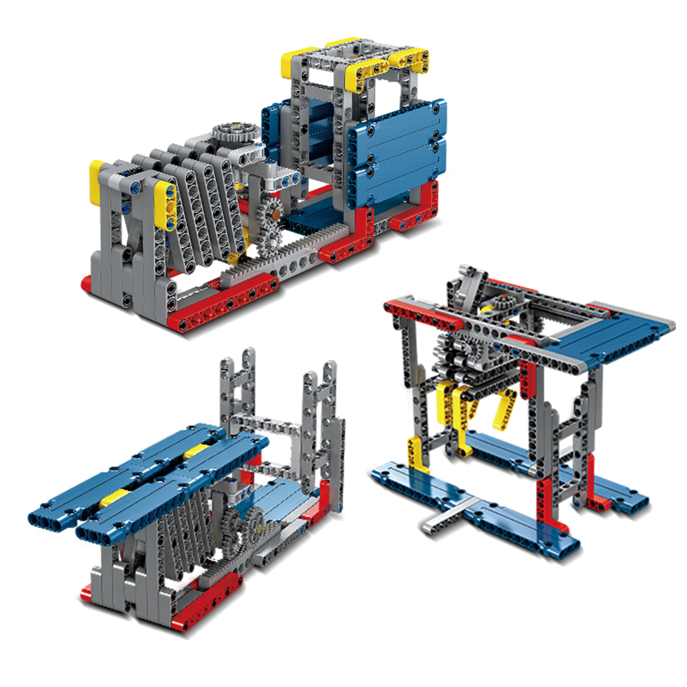 Kidsbits 3-in-1 STEM Building Blocks, Sliding Gate + Telescopic Bridge + Mechanical Hand Assembly Lego Toys for kids Education