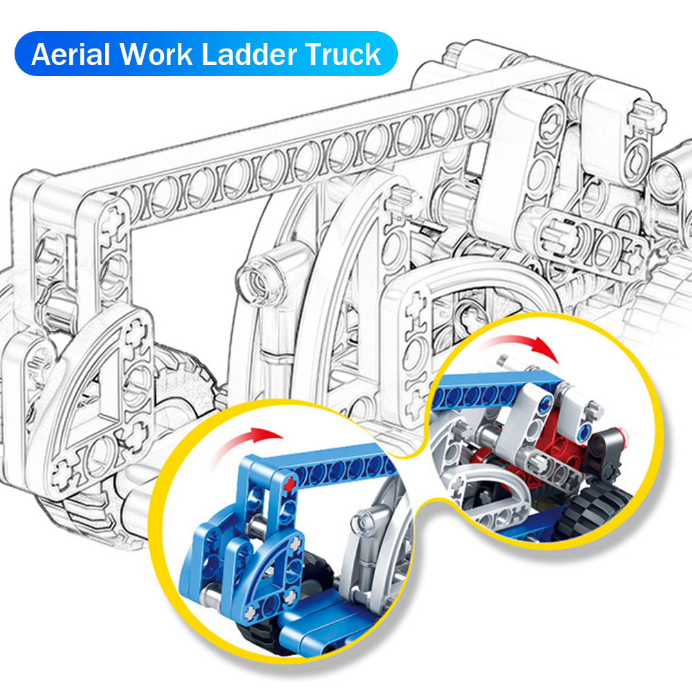 Kidsbits Two In One Stem Building Blocks,3-Ton Forklift, High-Altitude Work Platform Assembly Lego Toys For Kids Education