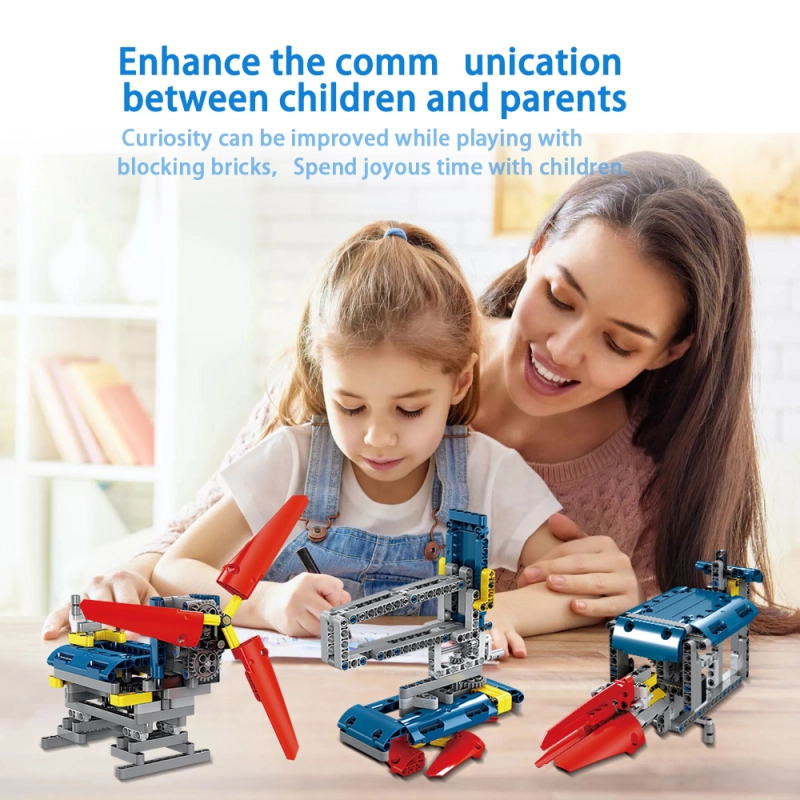 Kidsbits STEM Building Blocks, Oscillating Fan + Cutter + Hand-Crank Drill 3 in 1 Assembly Kids STEM Educational Lego Toys