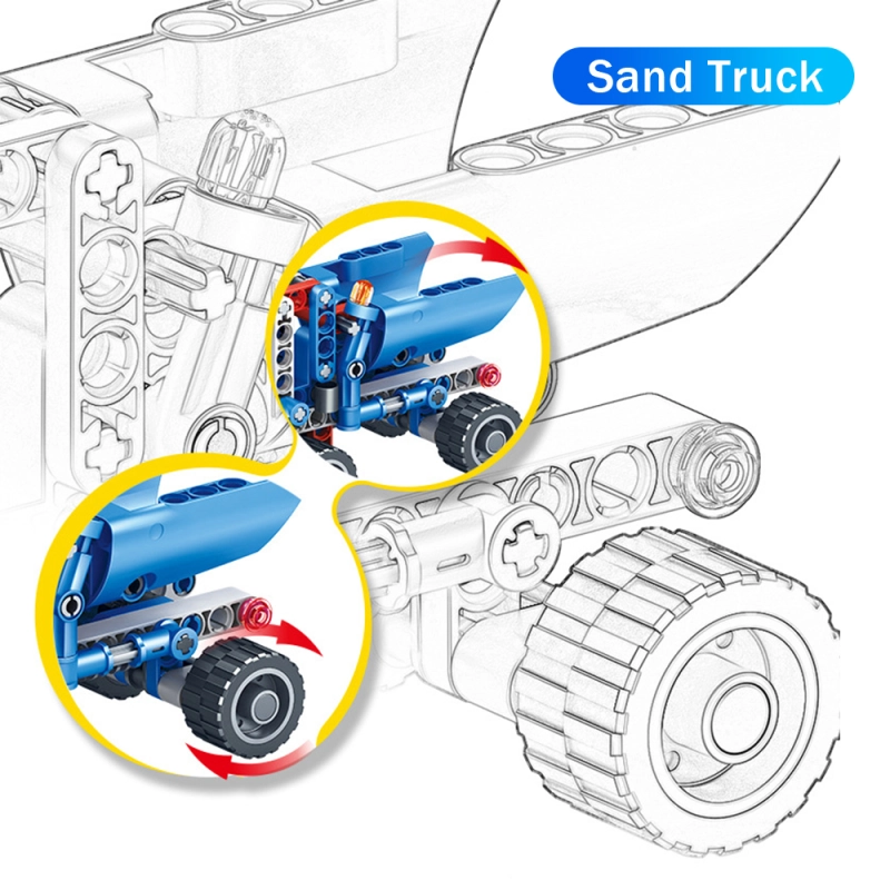 Kidsbits 2 in 1 Assembly Lego Toys STEM Building Blocks, Polar Off-Road Racing Car, SANY 5250 Sand Truck Educational Toys