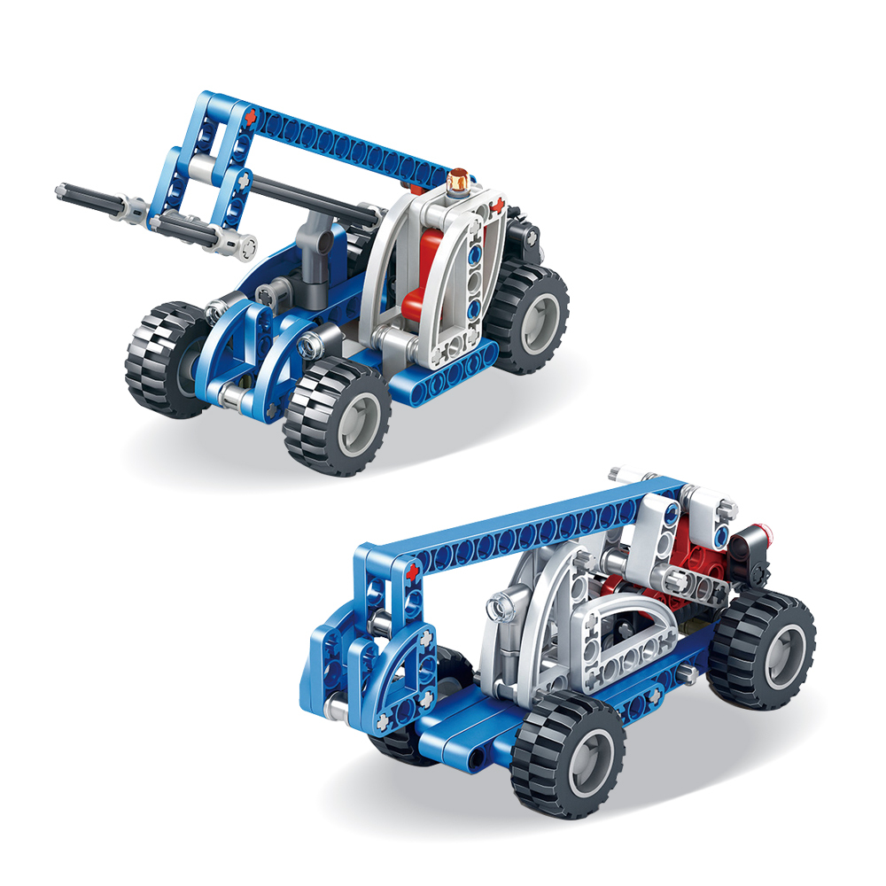 Kidsbits Two In One Stem Building Blocks,3-Ton Forklift, High-Altitude Work Platform Assembly Lego Toys For Kids Education