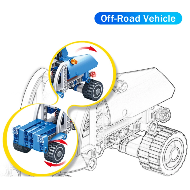 Kidsbits 2 in 1 Assembly Lego Toys STEM Building Blocks, Polar Off-Road Racing Car, SANY 5250 Sand Truck Educational Toys