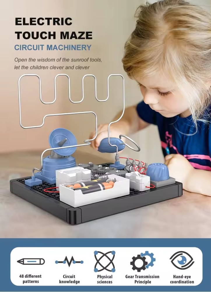 Kidsbits New Kids Educational Physics DIY Snapping Electronic Touch Maze Circuit Machinery Children STEM Science Exploration Experiment Kits Toys