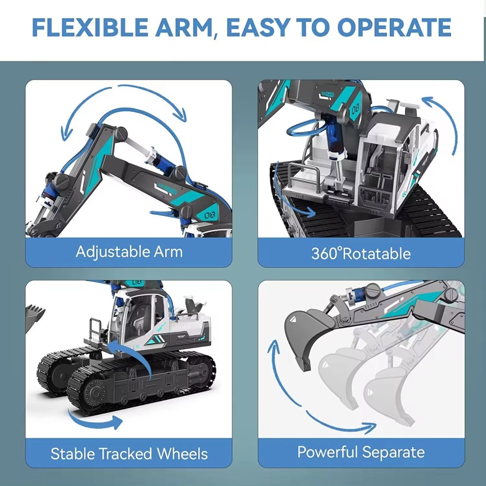 Kidsbits 6 In 1 Hydraulic Construction Machine 3D Toy DIY Assembly Engineering Vehicle Bulldozer Grab Machine Wood Loaders Excavators Cranes Science Educational Toys