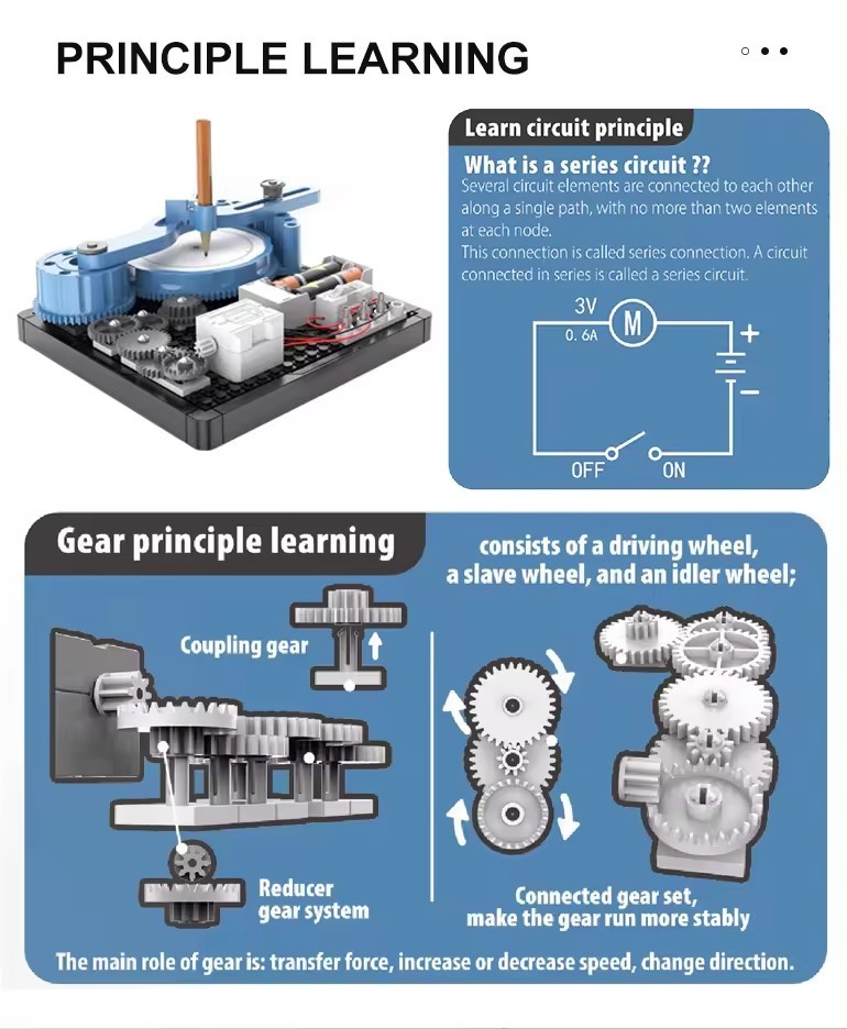 DIY Assembly Physics Scientific Experiment Kit Electric Drawing Instrument Circuit Machinery Stem Engine Toy Science Educational Toys For kids