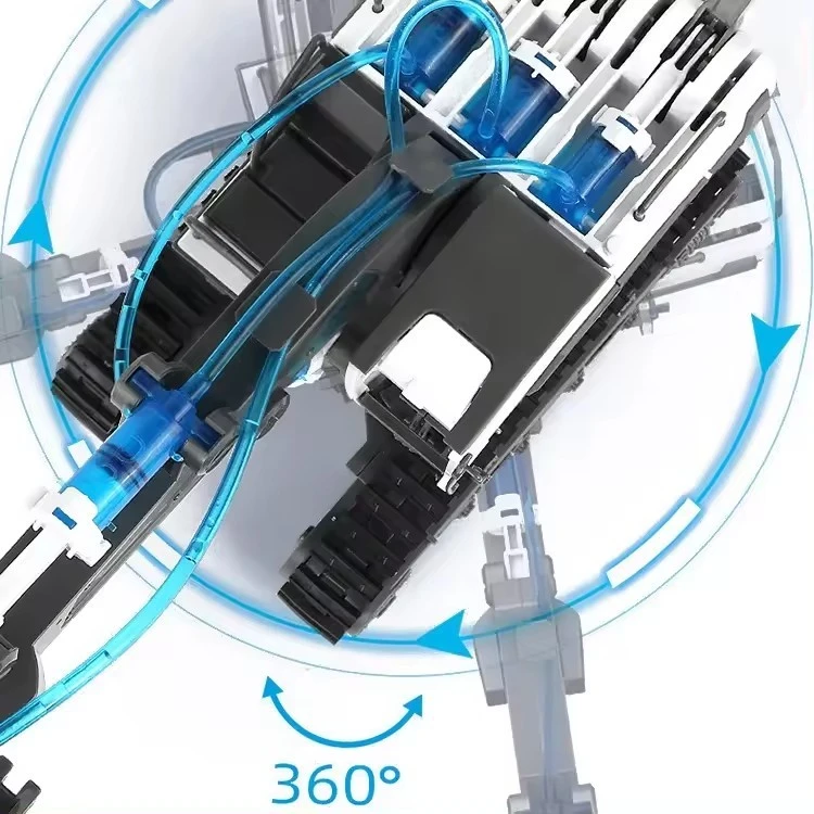 Kidsbits 6 In 1 Hydraulic Construction Machine 3D Toy DIY Assembly Engineering Vehicle Bulldozer Grab Machine Wood Loaders Excavators Cranes Science Educational Toys