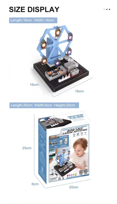 Kidsbits Educational Kids Toy DIY Plastic Bow And Arrow Targets Building Electronic Circuits Experiment STEM Construction Toys