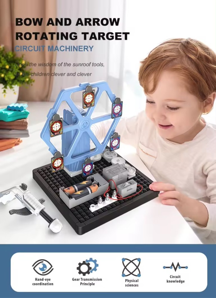 Kidsbits Educational Kids Toy DIY Plastic Bow And Arrow Targets Building Electronic Circuits Experiment STEM Construction Toys