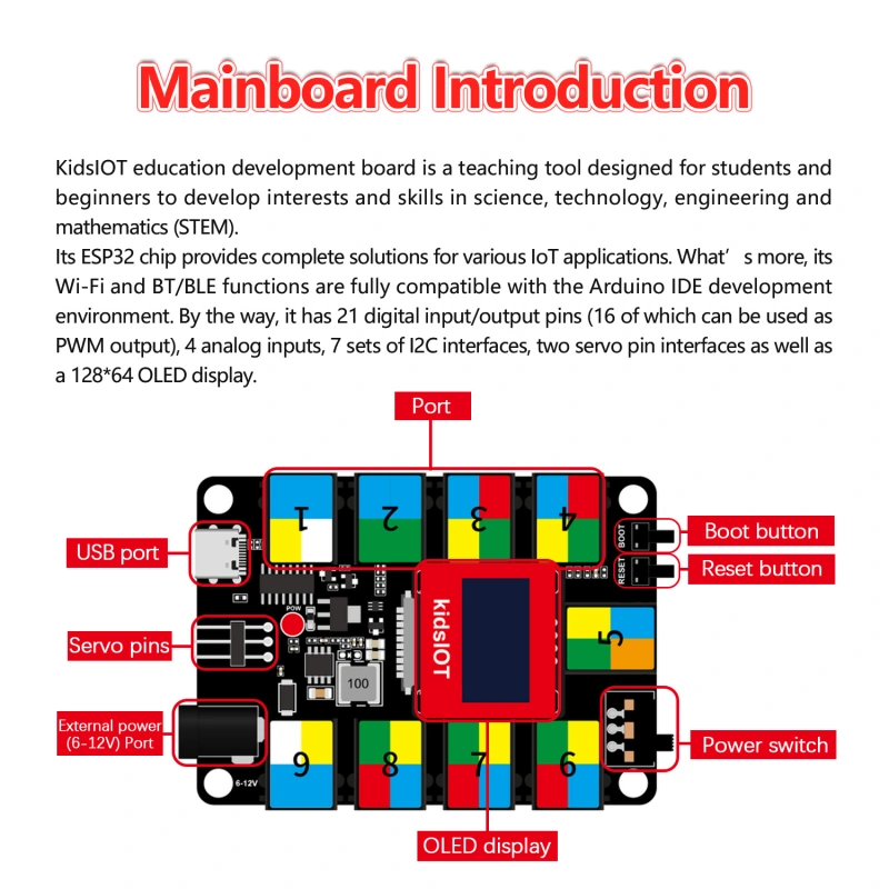 Kidsbits STEM Electronic Building Blocks Development Board For ESP32