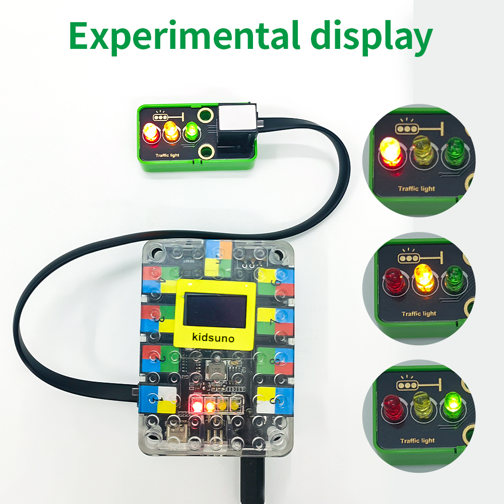 Kidsbits STEM Electronic Modlue Traffic Light Module For Arduino DIY Programming Projects Compatible LEGO Blocks