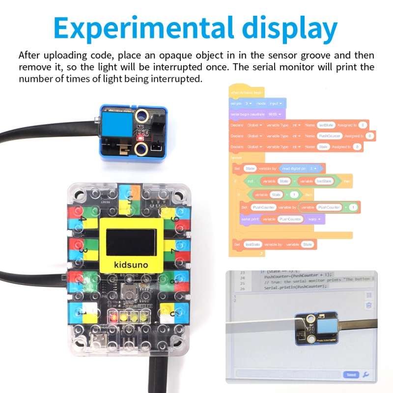 Kidsbits STEM Electronic Module Light interruption For Arduino DIY Programming Projects Compatible LEGO