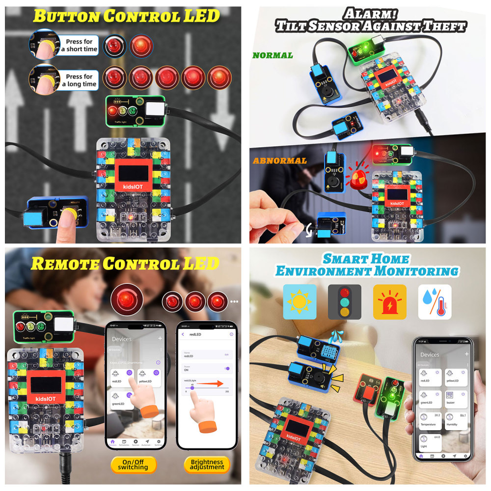 Kidsbits STEM ESP32 IoT Basic Starter Learning Kit Compatible With Lego