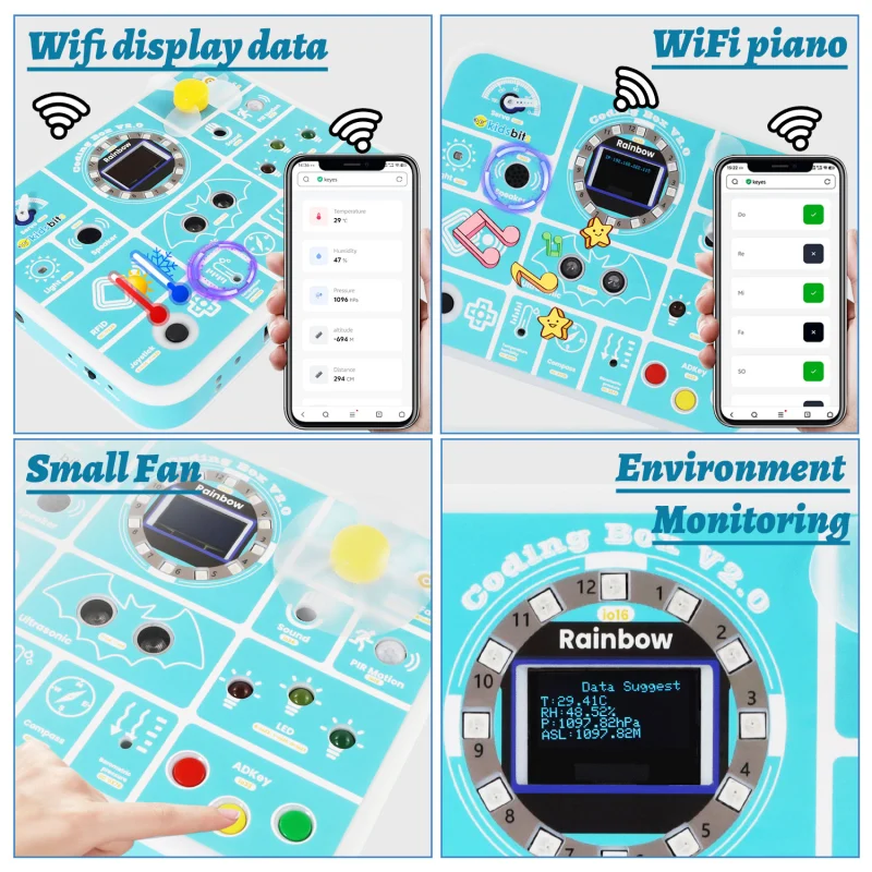 Kidsbits Maker Educational ESP32 Multi-purpose Coding Box Kit V2.0