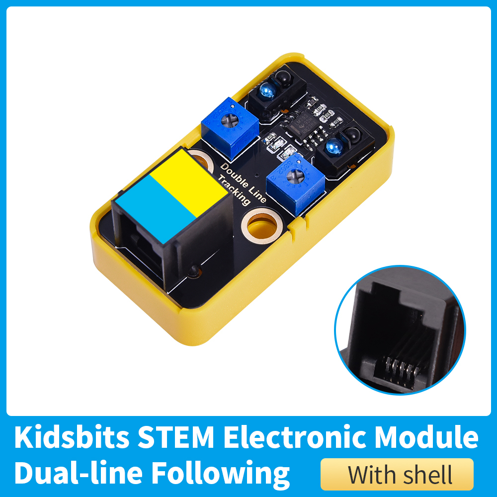Kidsbits STEM Electronic building blocks Dual Line tracking Sensor Black for Arduino
