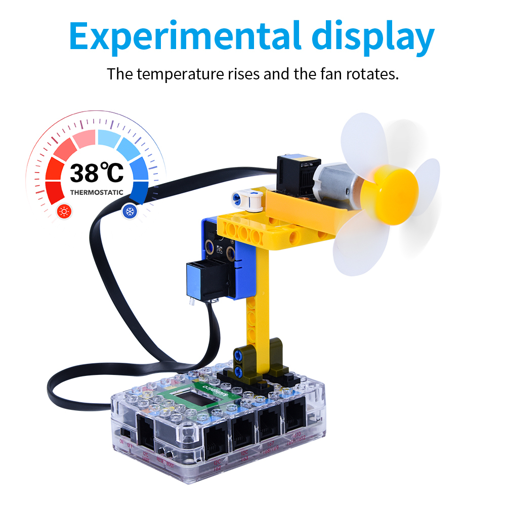 Kidsbits STEM Electronic building blocks DS18B20 Temperature Sensor  Black