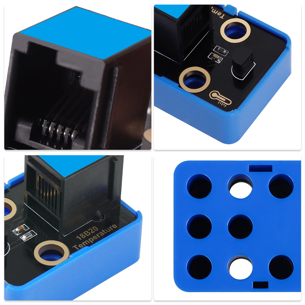 Kidsbits STEM Electronic building blocks DS18B20 Temperature Sensor  Black