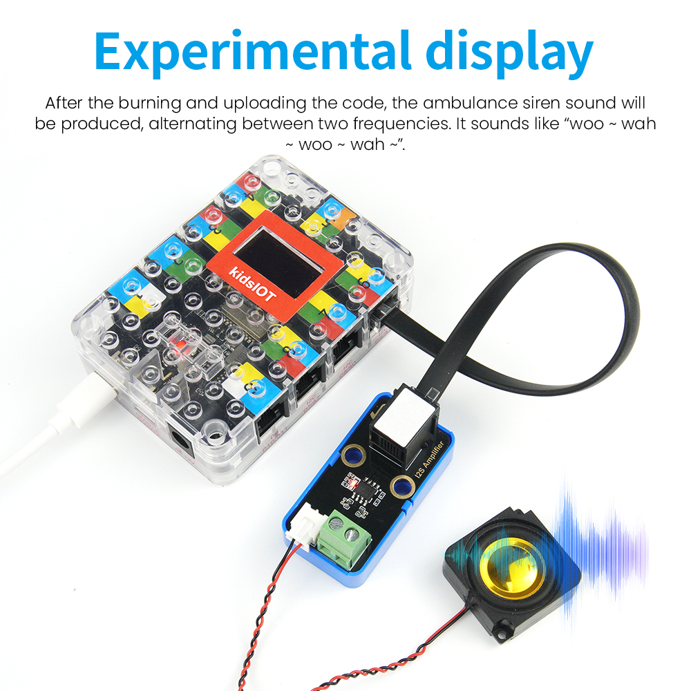Kidsbits STEM Electronic Module I2S Audio Power Amplifier Module With 2828 cavity horn 4Q 2W XH2.54-2P for Arduino