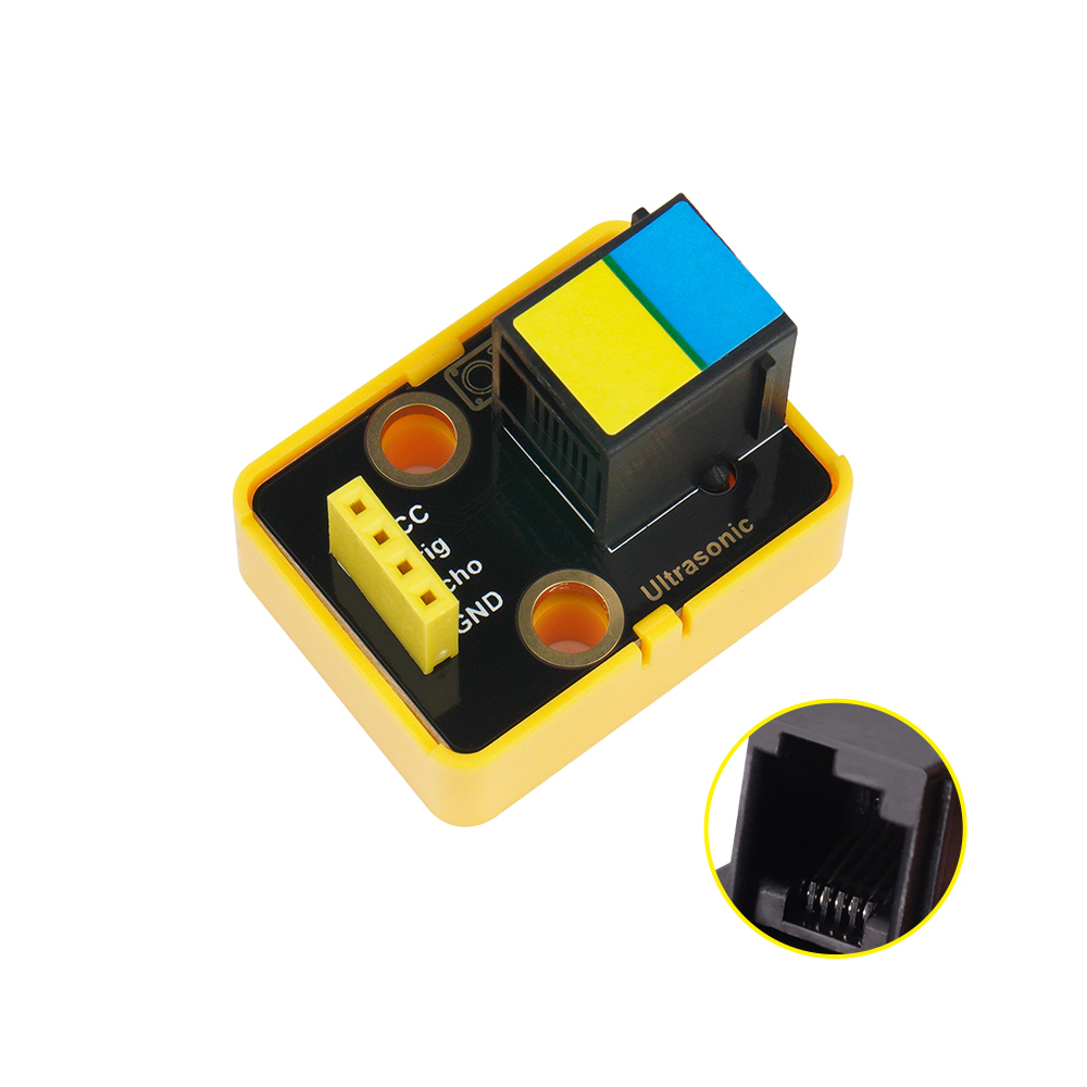 Kidsbits Ultrasonic adaptor Module  Black For Arduino Compatible With Lego Building Blocks