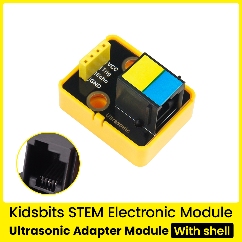 Kidsbits Ultrasonic adaptor Module  Black For Arduino Compatible With Lego Building Blocks